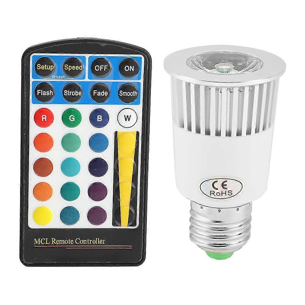 E27 5w Rgb Led Remote Control Aluminium Shell Bulb With Memory Function
