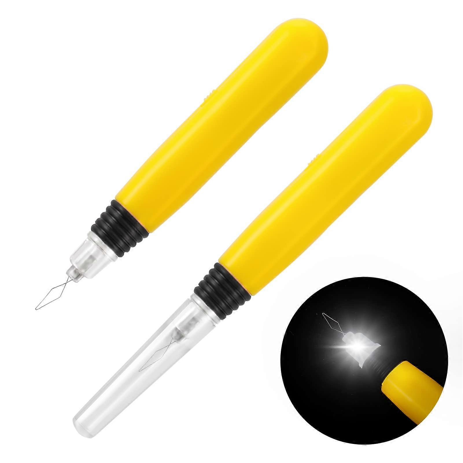 LED Needle Threaders,Lighted Plastic Wire Loop Needle Threaders, Portable DIY Needle Threader Hand Machine