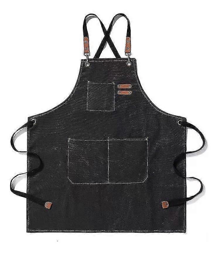 Apron Kitchen Apron Chef-barbershop-multi-purpose-unisex(black)(1pcs)