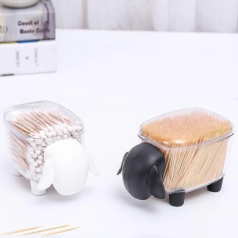 2pcs Cotton Box, Transparent, One piece of white and one piece of black