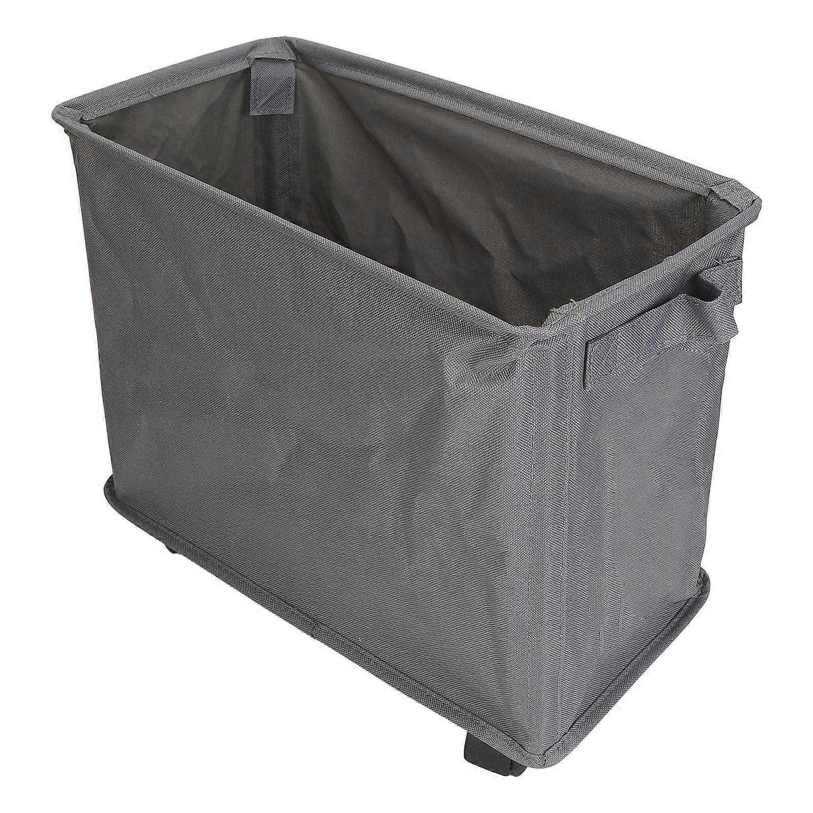 Rolling Slim Laundry Basket On Wheels with Carry Handle Collapsible Narrow Slim Laundry Storage Basket Dark Gray