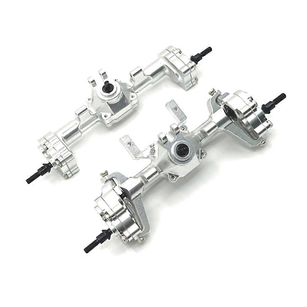 RC Car Metal Complete Front Rear Axle Kit for FMS 1/24 FCX24 Xiaoqi Crusher K5 Silver