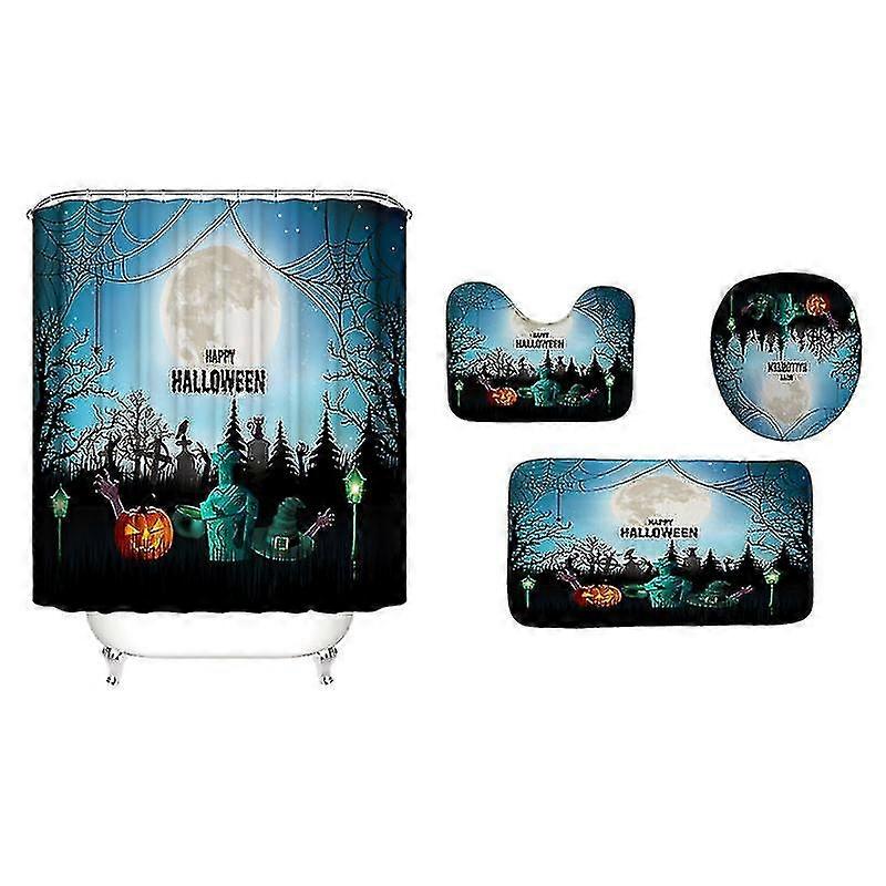 4pcs Halloween Toilet Mat