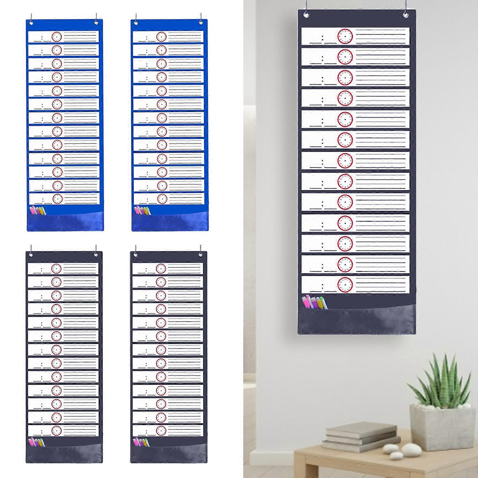 Daily Schedule  Chart Over Door Mounted Wall Hanging Blue+Black