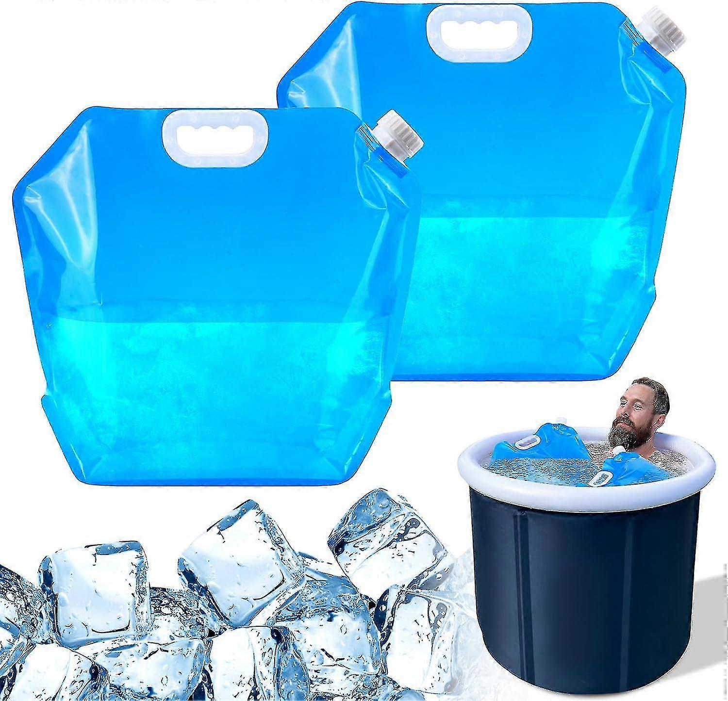 アイスバスバッグ2個パック、大容量バスタブ冷凍庫ウォーターバッグ、コールドプランジアクセサリー、自宅でのアイスバス、アスリートに最適、ポータブルアイスバレル