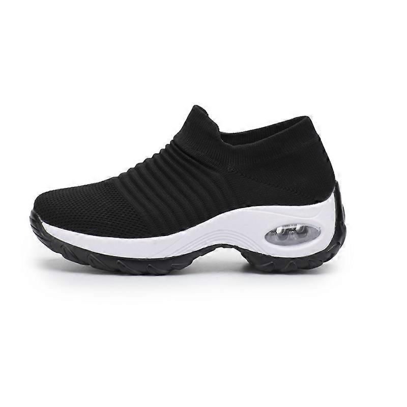 Kadın spor ayakkabı Hava yastığı uçan dokuma spor ayakkabı slip-on ayakkabı moda kadın rahat ayakkabı yükseltilmiş kalın taban
