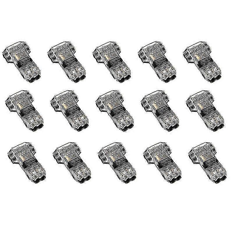 15 Pcs 3 Way 2 Pin Wire Connectors Low Voltage Universal Compact T-tap Wire Connectors No Stripping