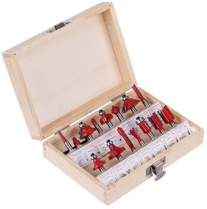 15pcs/set Professional Shank Tungsten Carbide Router Bit Cutter Set Kit