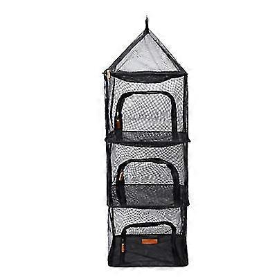 Camping Dry Net 4 Layer Hanging Folding Drying Rack Organizer Collapsible Storage
