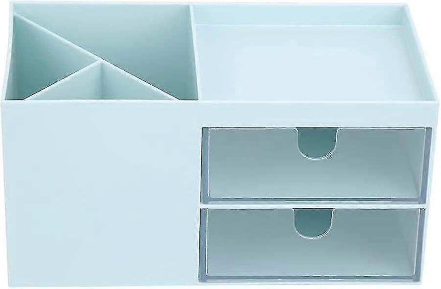 Desk Organiser, Desk Storage With Drawers And 3 Compartment Pencil Holder, 17.5 X 9 X 9cm