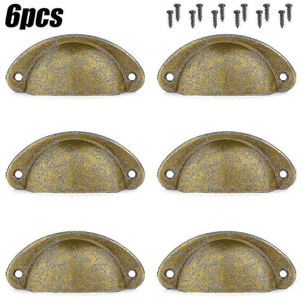 6/12pcs Shell Cup Pull Handles Kitchen Door Cupboard Cabinet Furniture Drawer Knobs