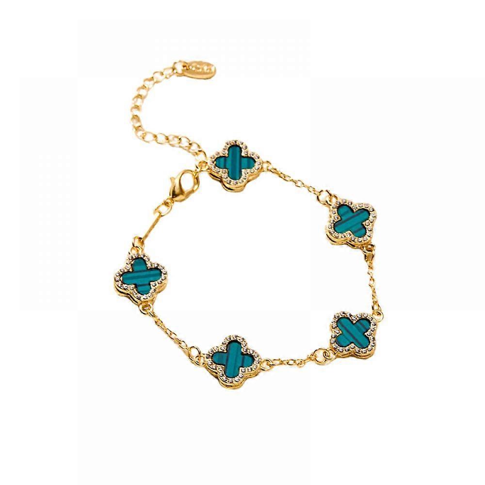 Vier Blatt Diamant Halskette Schwarz