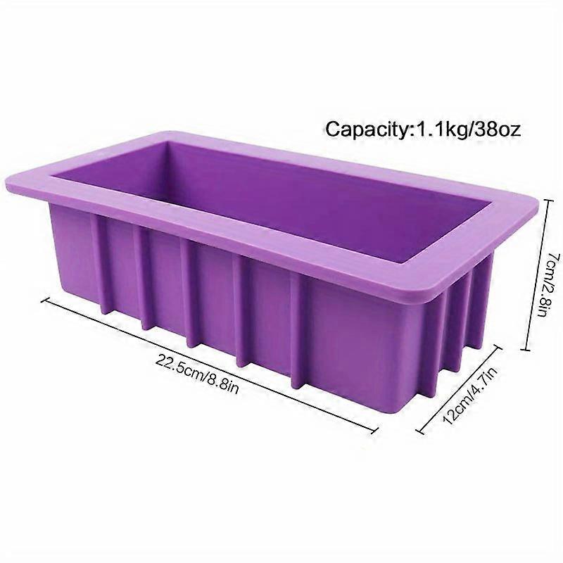 1pc, Silicone Loaf Pan (8.8''x4.7''x2.8''), Toast Mold, Silicone Handmade Soap Mold, Rectangular Mold, 1000ML-1100ML Soap Mold, Cake Mold, Baking Tool