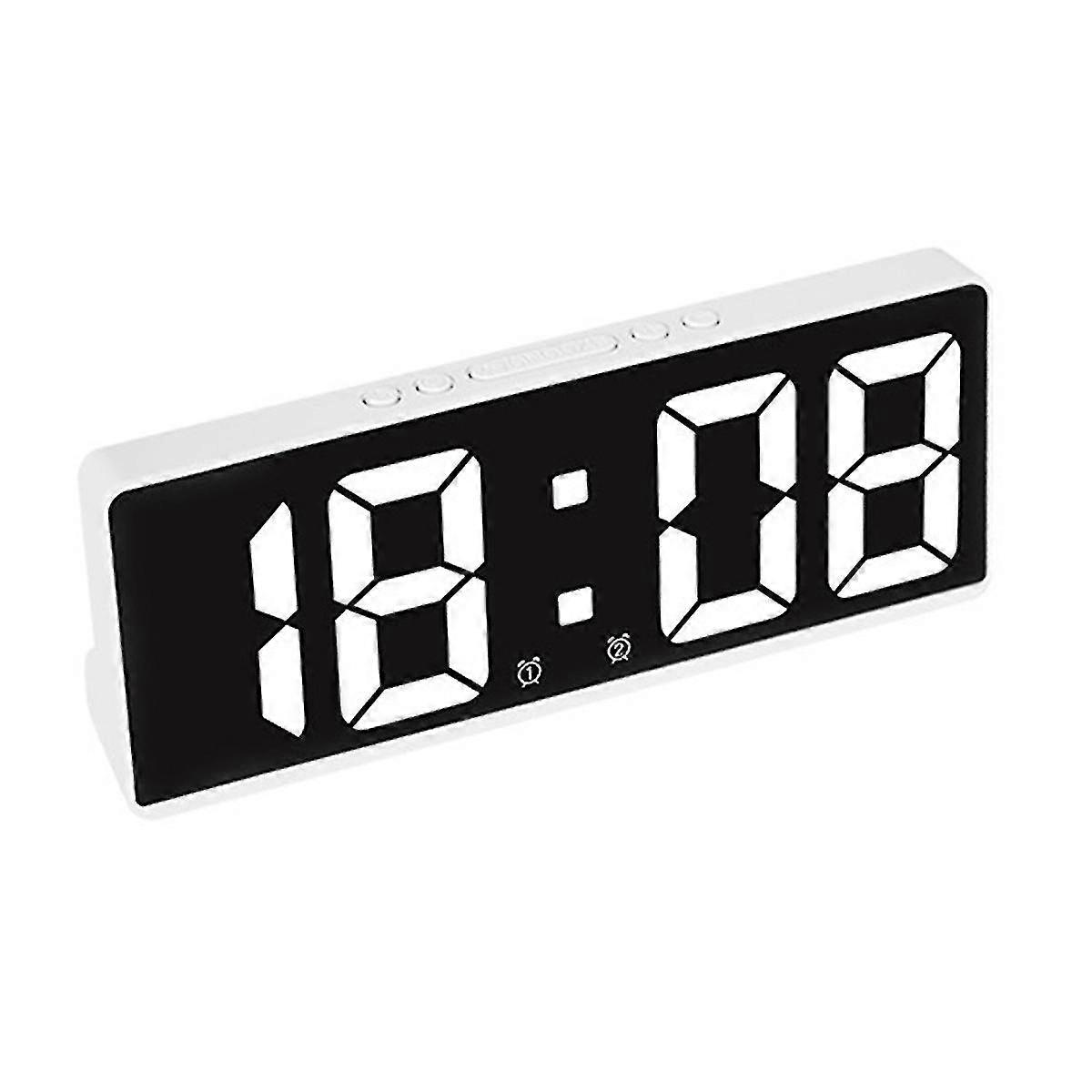 Digital Alarm Clock Simple Led Clock Large Screen Digital Clock Bedroom Bedside Clock White