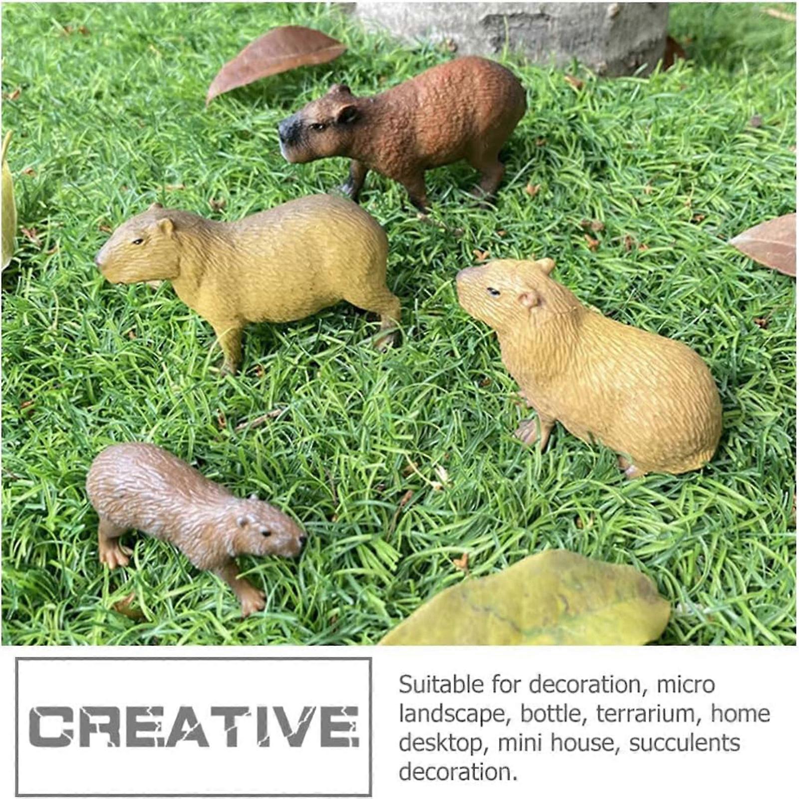 LunarCharm 24 Mini Capybaras Lumineuses – Résine – 6 Couleurs – Déco Maison, Jardin, Aquarium