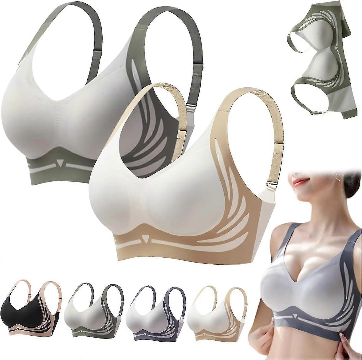 Süper Toplama Sütyeni Kablosuz Push-Up Kaldırma Sütyeni, Rahat Kaldırma Sarkma Önleyici Sütyen, Kadınlar İçin Push-Up Kaldırma Sütyeni