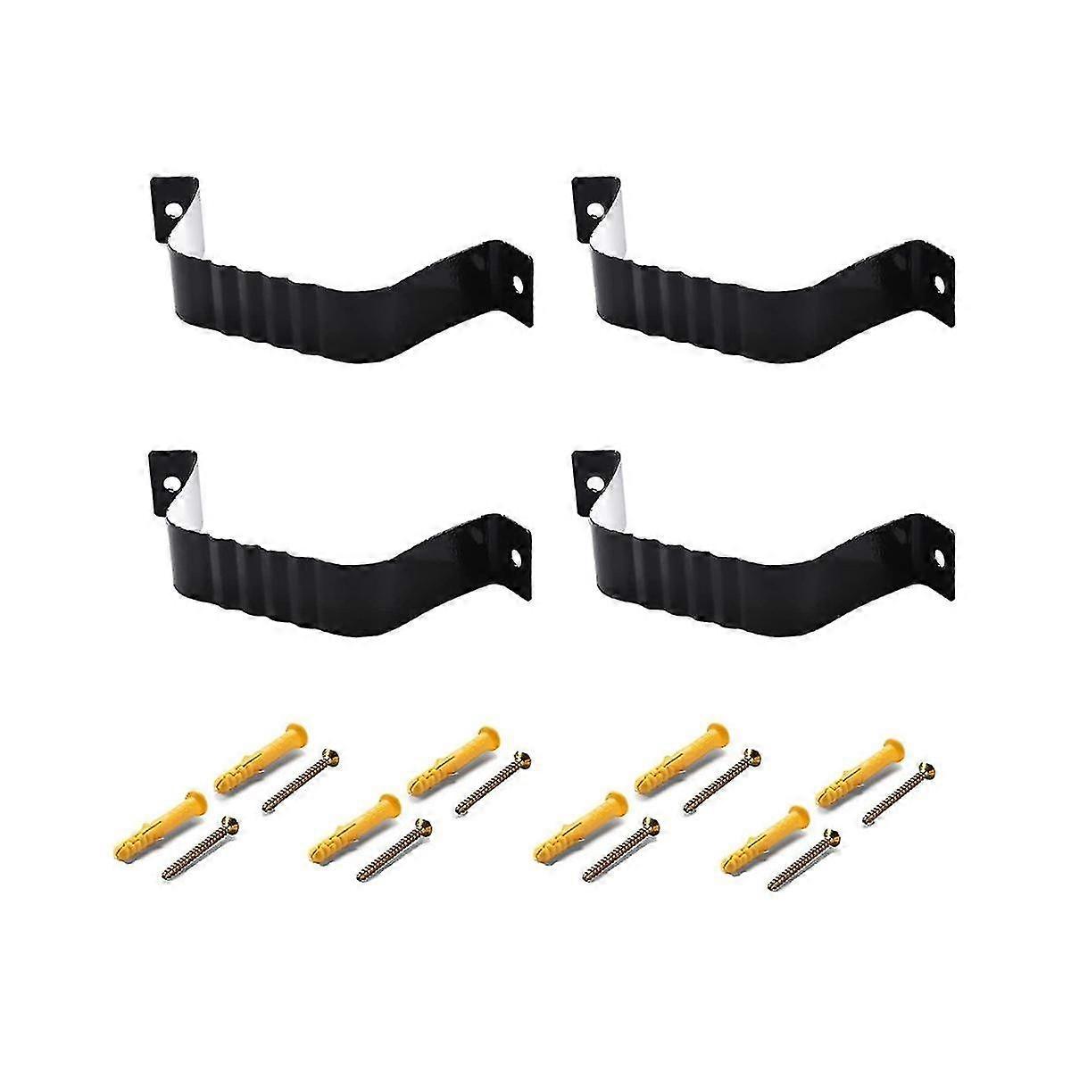 4pcs Downspout Adapter Gutter Downspout Strap 2x3 Inch Downspout Leader Strap, Black
