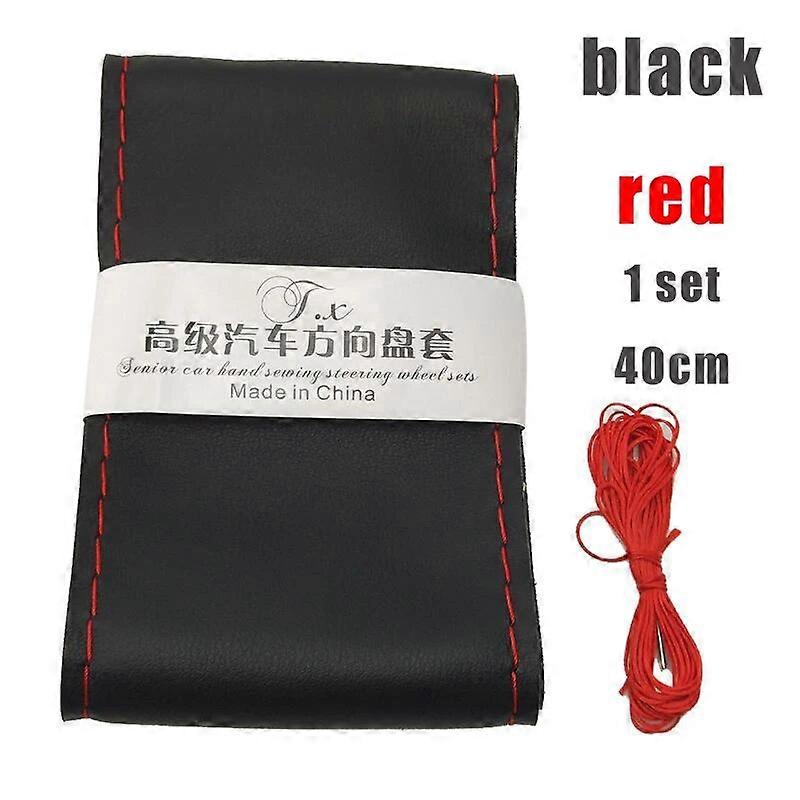 36cm/40CM Soft Steering Wheel Cover Universal Leather Braid Handle Cover With Needle And Thread Interior Car-styling Accessories