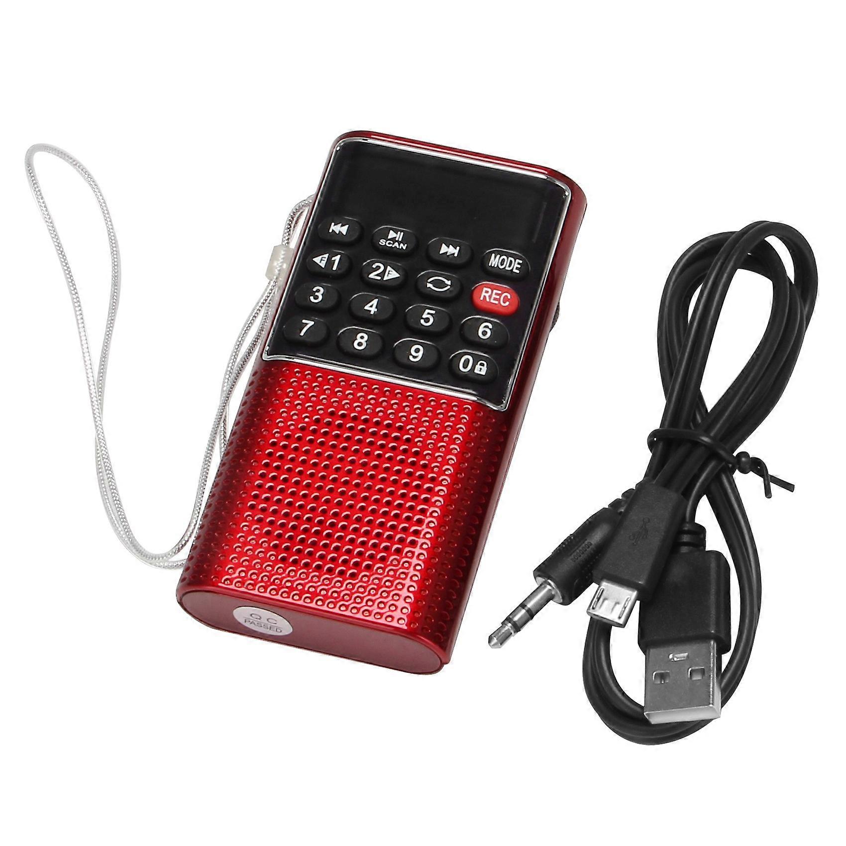 L-328 Mini Portable Pocket FM Auto Scan Radio Music Audio MP3 Player Outdoor Small Speaker with Voi