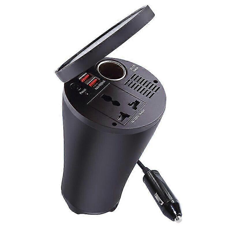 Car Inverter Dual Usb, 1 Piece, Black