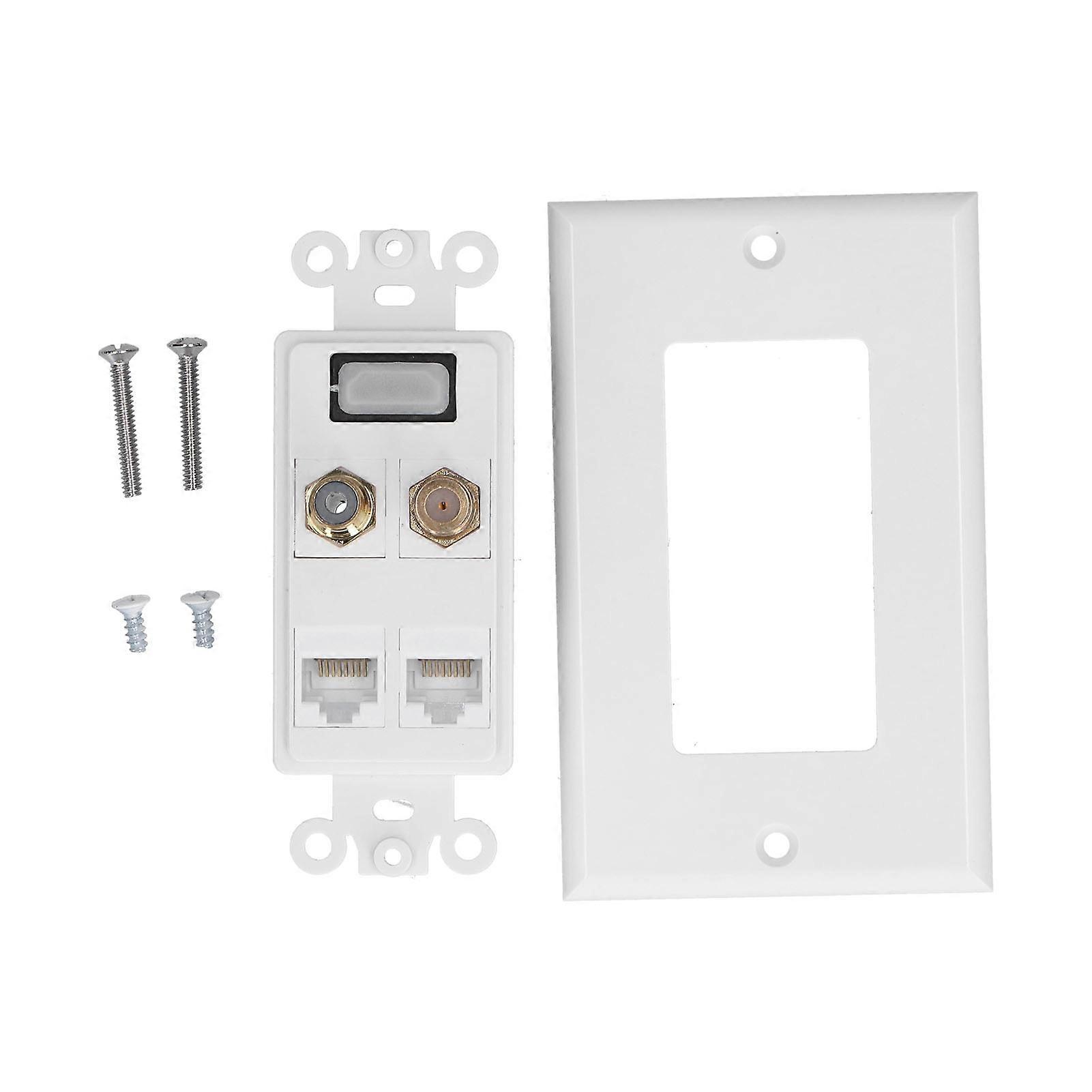 Audio Video Wall Socket Multimedia Port Flexible Compressive Prevent Fading Ethernet Coax Wall Plate
