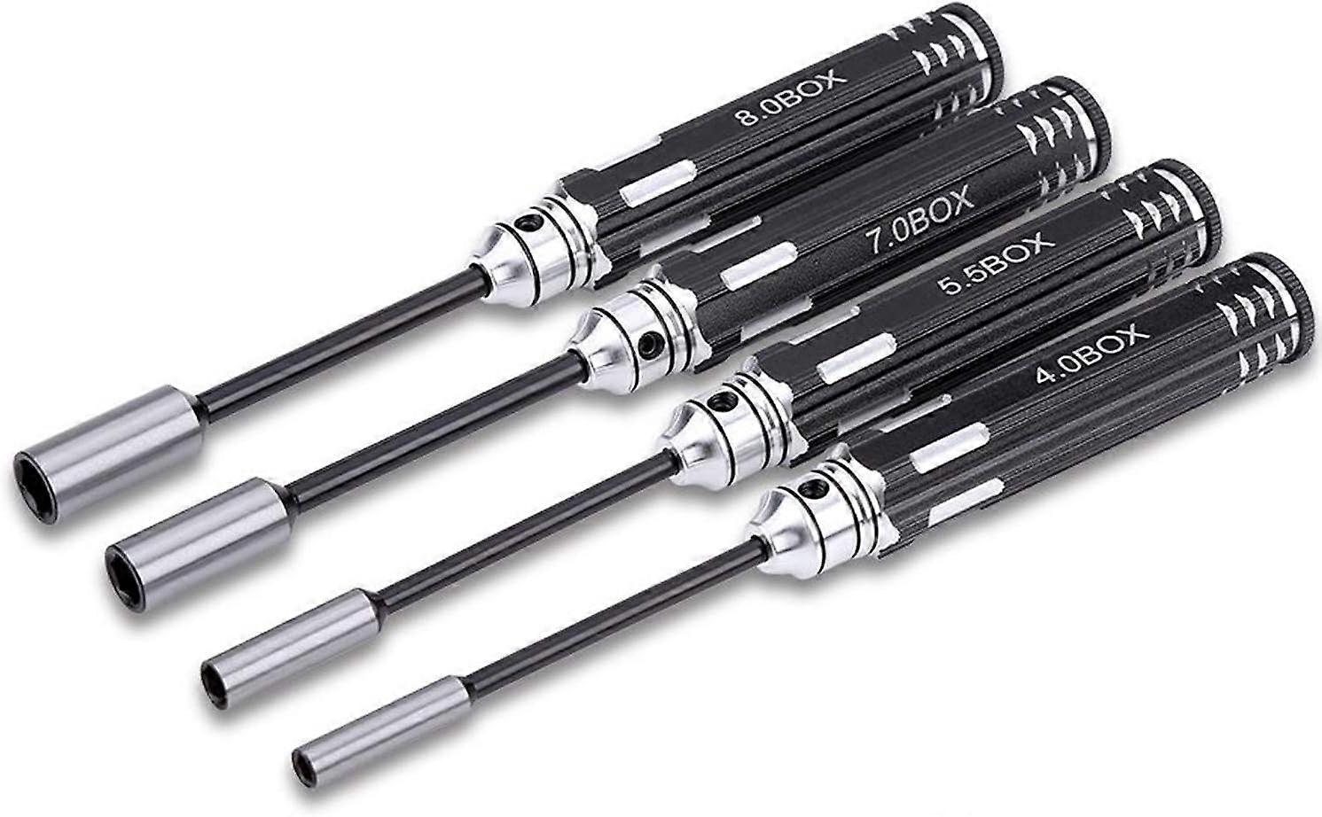 4 Hex Socket Screwdriver Tool Kit Titanium Nitride Screwdriver RC Cars Helicopter (4.0, 5.5, 7.0, 8.0 mm