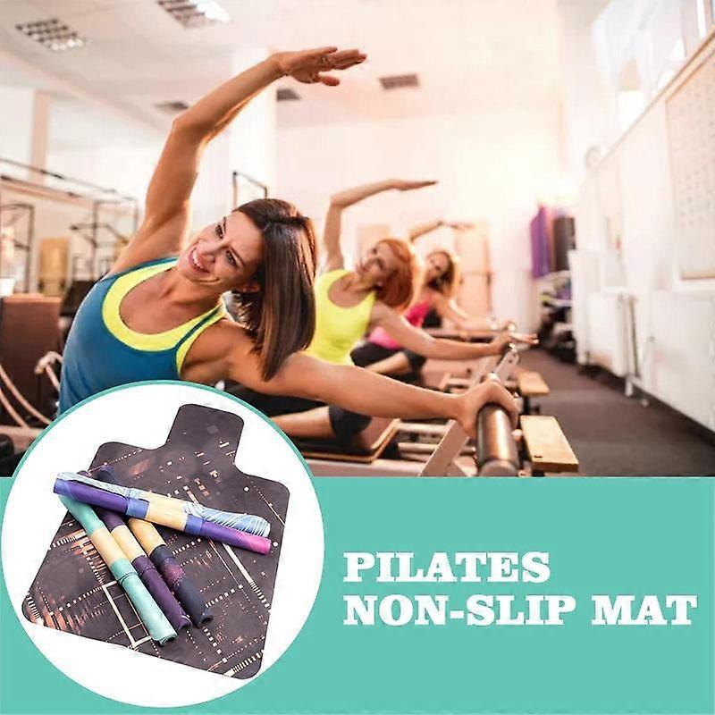Pilates Reformer Mat Towel – Non-Slip Rubber Mat For Pilates Bed, 4.5mm Thick, Foldable & Washable (Purple)