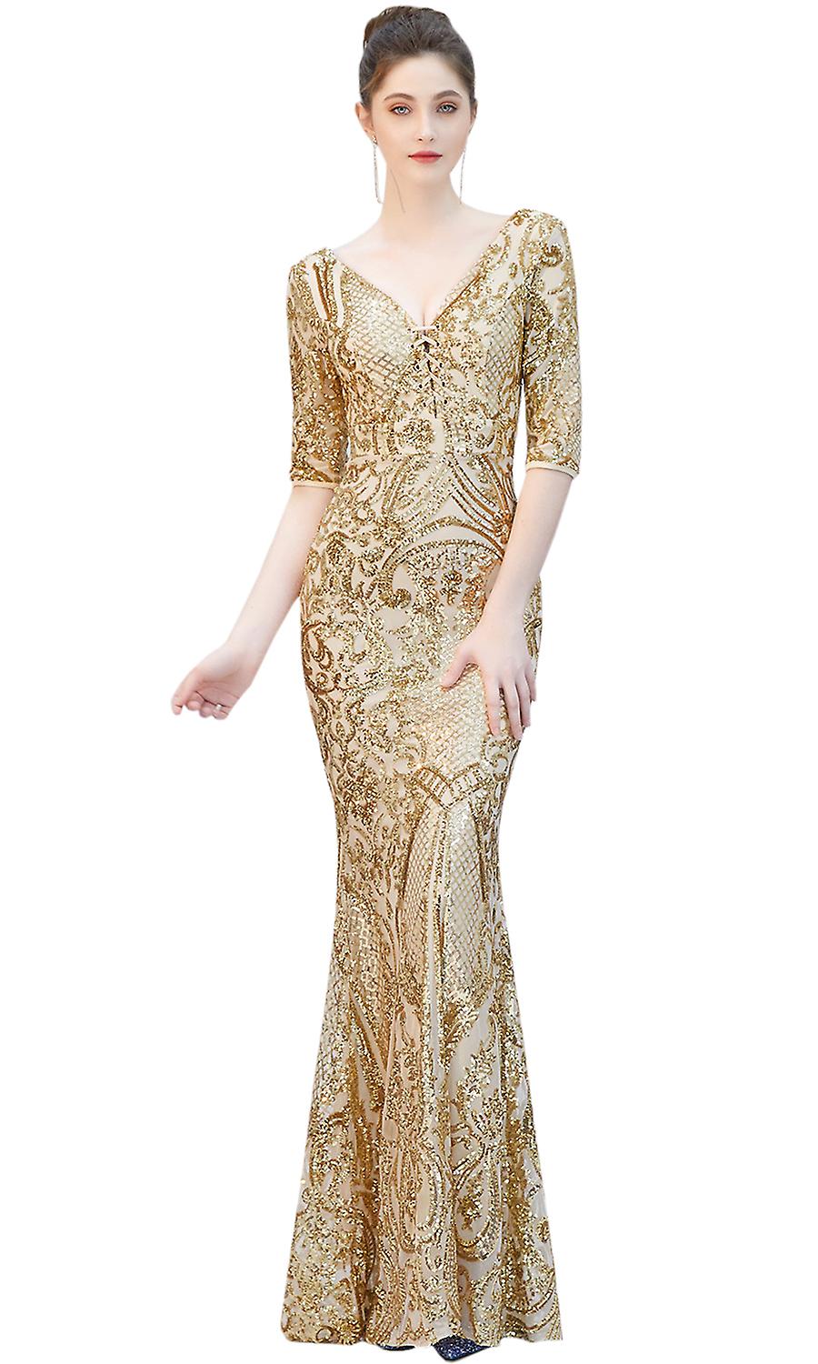 Kaxidy Bayan Payet Maxi Elbiseler Sırtsız Kokteyl Uzun Elbise