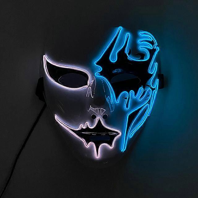 Neon Light LED Mask LED Halloween Scary Mask Cosplay Party Masque Masquerade Masks Halloween Costume Carnival Glow Party Props