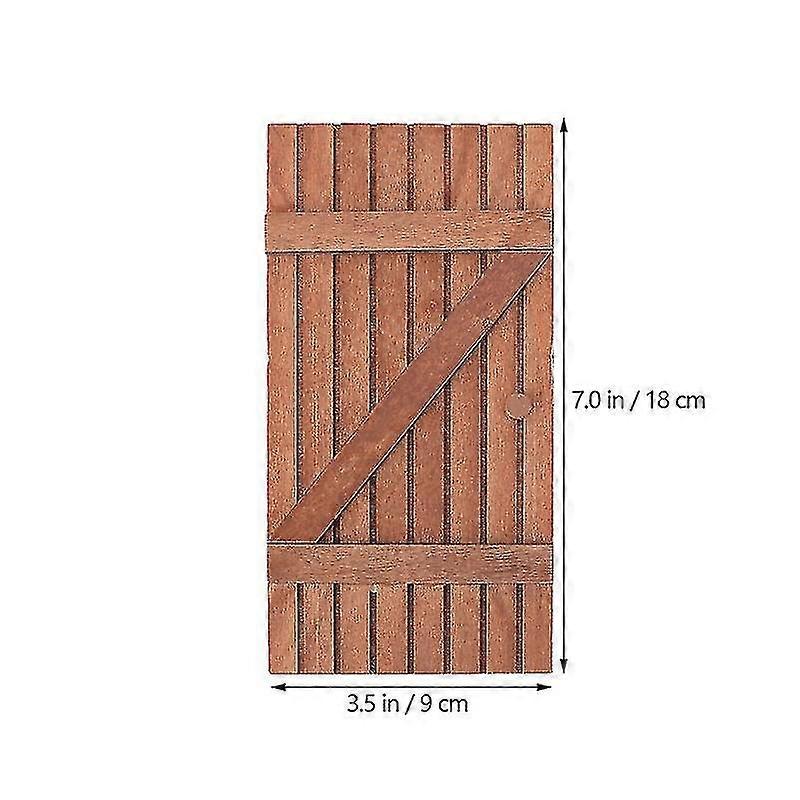 1pc Wooden Door Model Ornament Mini Furniture Adornment Layout Prop Light Brown