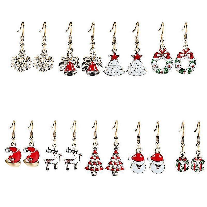 9pair Christmas Earrings