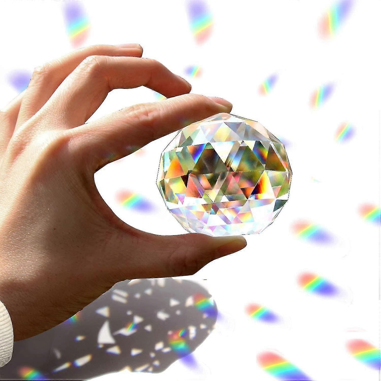 Clear Cut Crystal Ball Prism Glass Spherical Gaze Ball 60mm