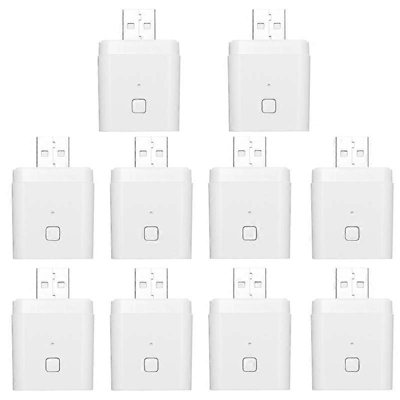 10PCS Tuya Micro 5V Wireless USB Smart Adaptor Flexible and Portable Make USB Devices Smart via Tuya APP Voice Control Compatible with Alexa Google Ho