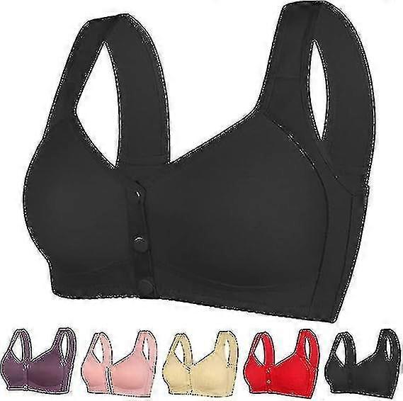 Daisy Bra Front Closure, Women's Daisy Bra, Front Snaps Button Bras No Underwire Push Up High Support Sports Push Up Bra