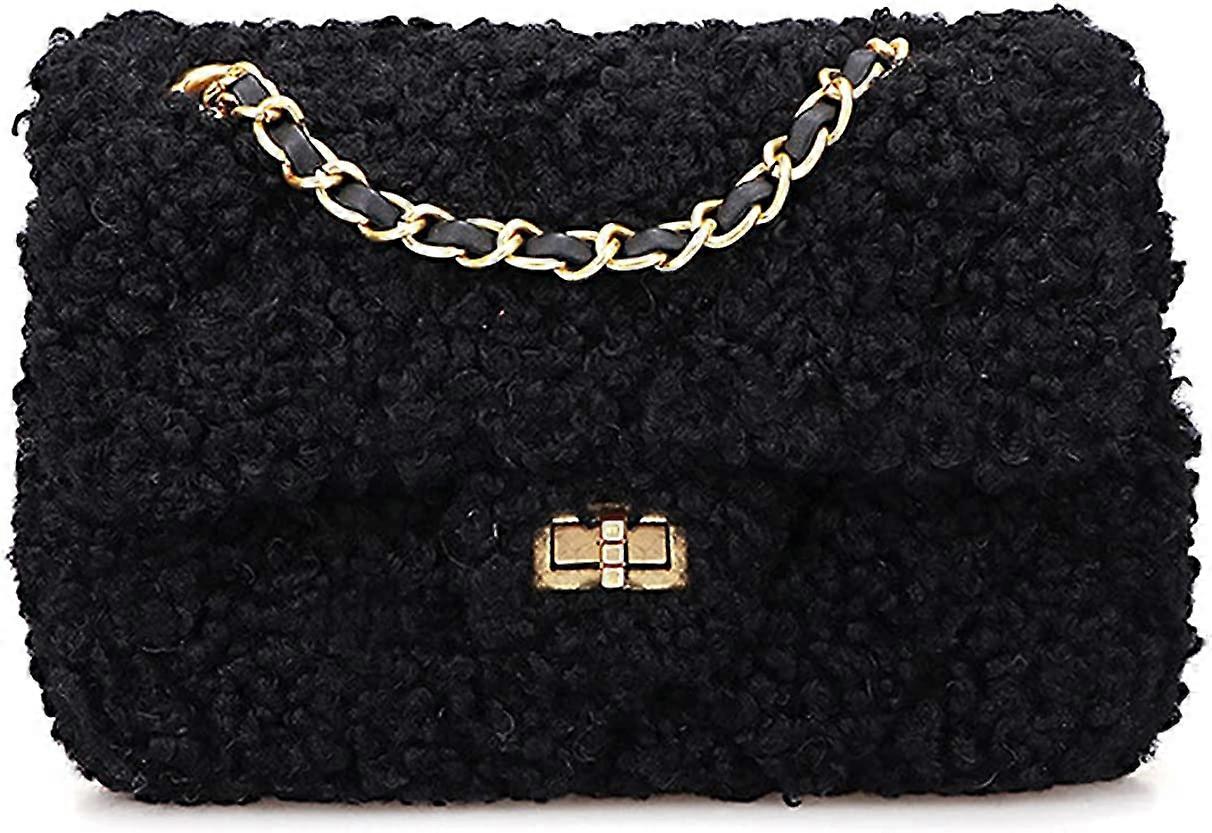 حقيبة كتف أفخم للنساء أزياء رقيق Crossbody Purse لينة دافئة التسوق حقيبة المواعدة مع حزام سلسلة قابل للتعديل Indie لطيف