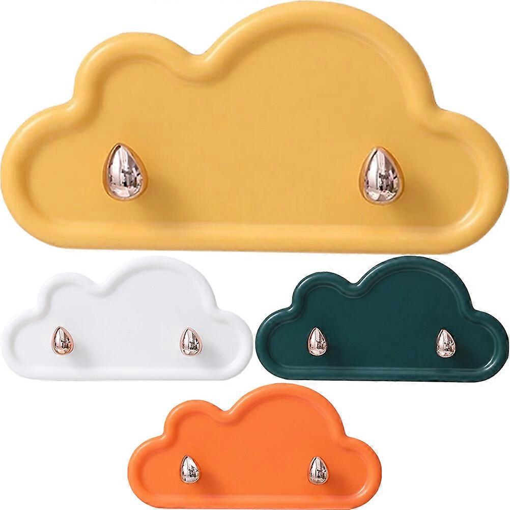 4pcs Cloud Shape Wall Hook Wall Hanger Bathroom Wall Hooks Key Towel Hanging Hooks