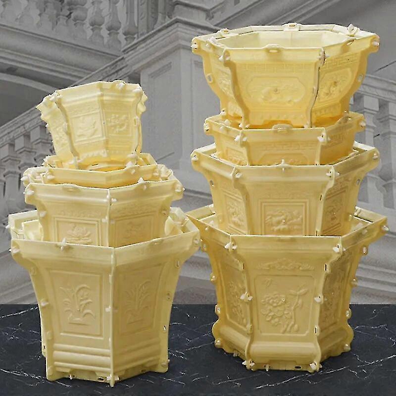 ممتاز الاسمنت وعاء الزهور العفن في الهواء الطلق حديقة بناء سداسية سميكة سميكة البلاستيك نموذج محلية الصنع بونساي أداة جلخ كبيرة