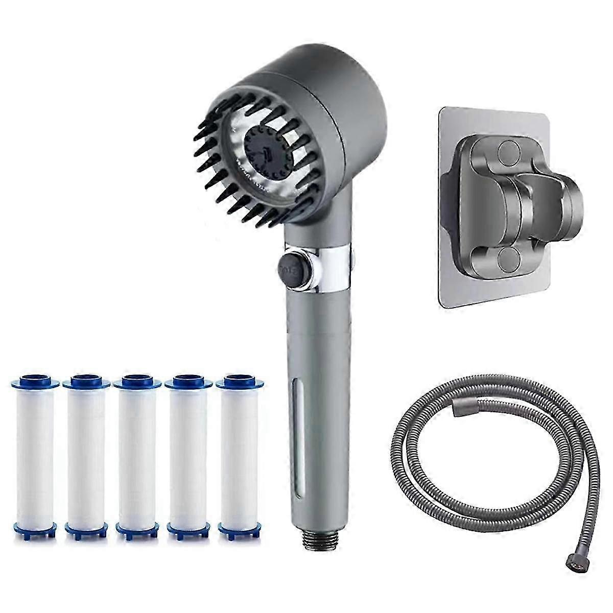 Duschkopf Turboshower Multifunktionales Massage-Handbrauseset Einstellbarer Turbolader-Duschkopf