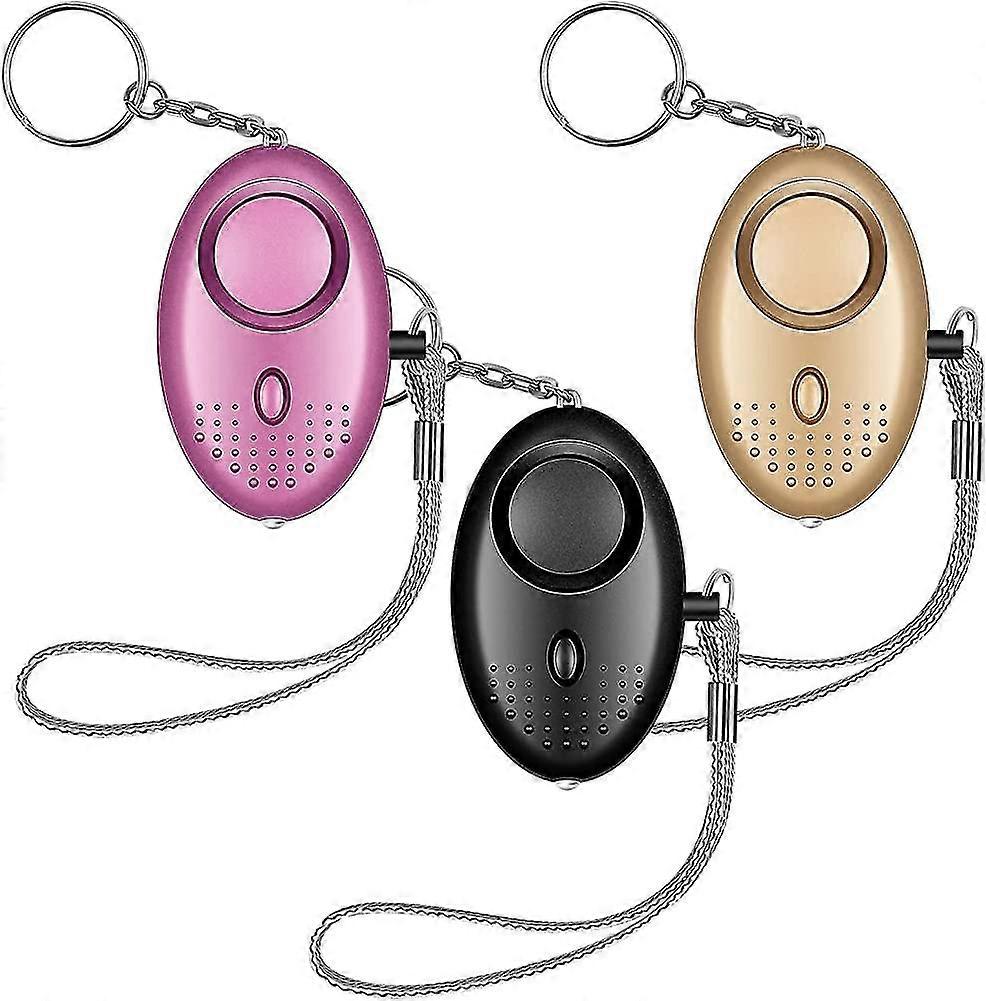 Set Of 3 Pocket Alarms 140 Db With Heilwiy Flashlight. Personal Alarm. Portable