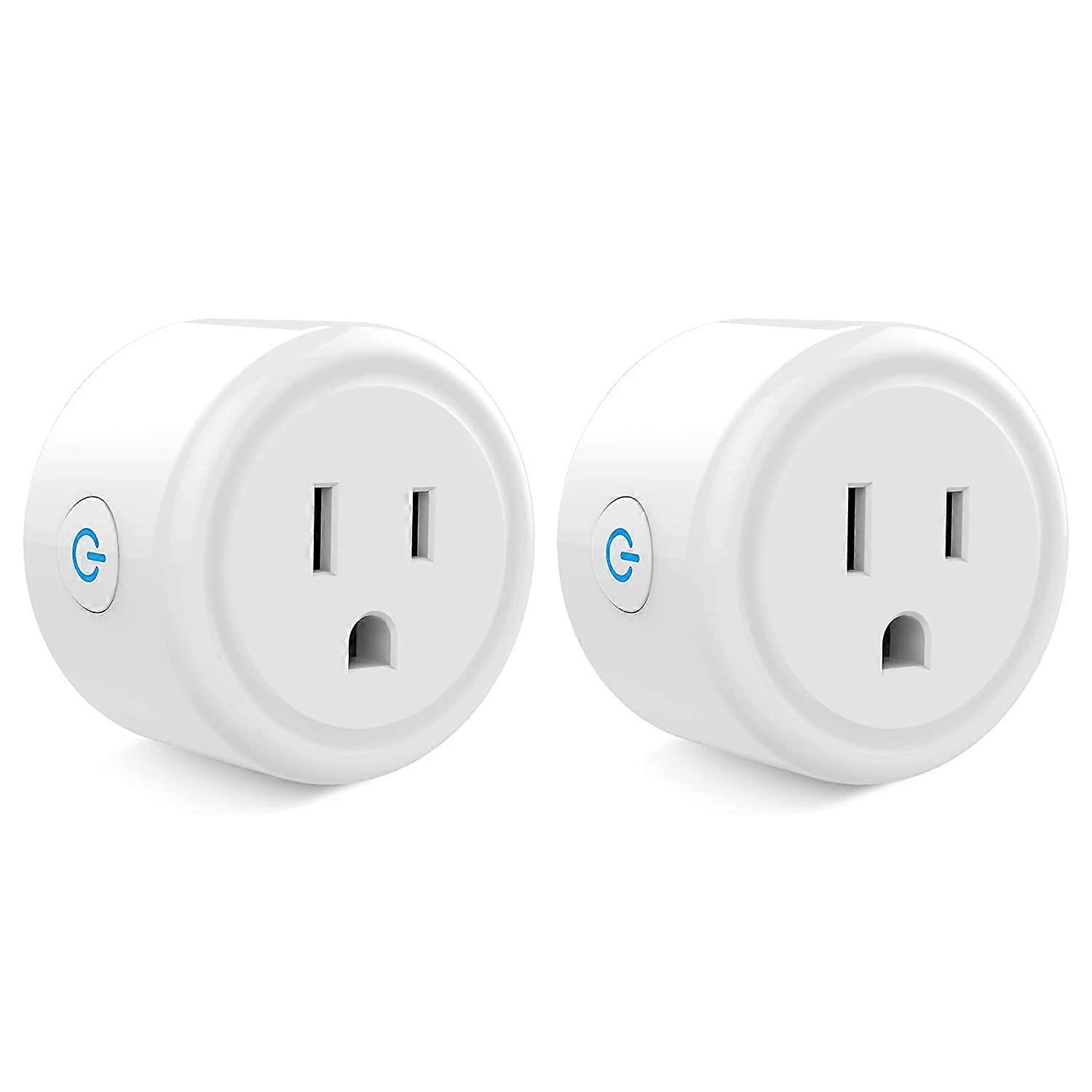 Mini Smart Plug, 2.4G WiFi Smart Socket, Plug-In Socket with Timer Function, 10A 1200W (2-Pack)