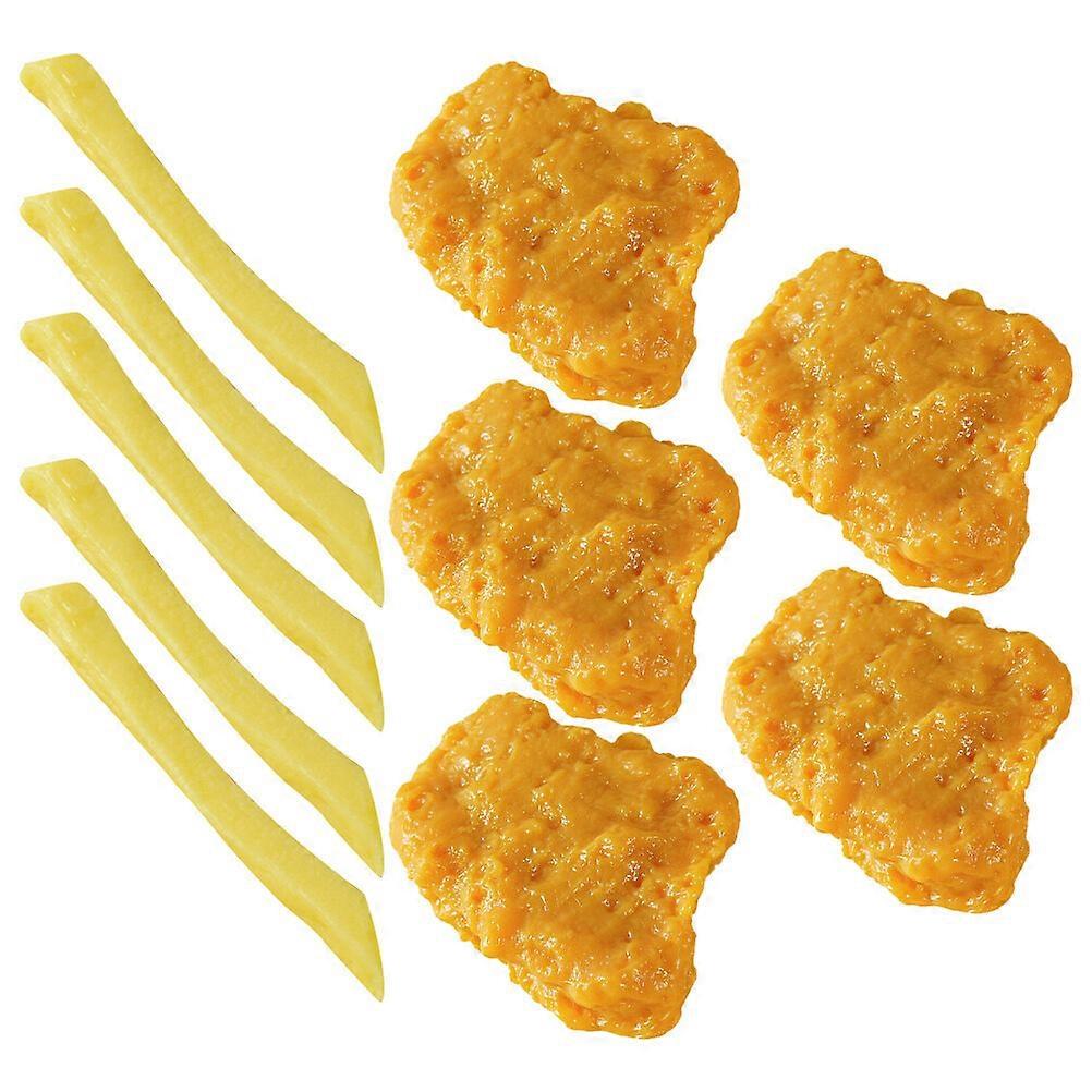 1 Set of Artificial Fried Chicken Nuggets Model Fake French Fries Artificial Food Model
