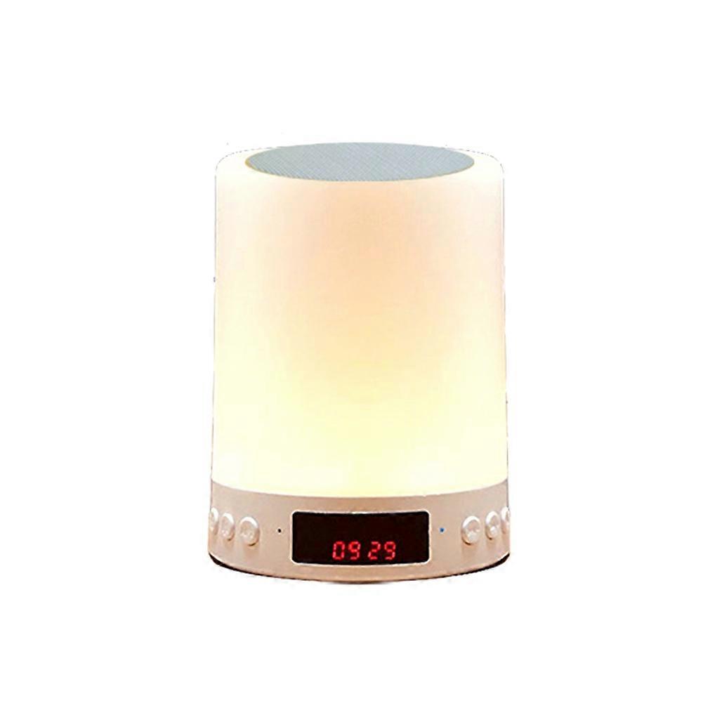 LED Light Wireless Bluetooth-compatible Speaker FM Radio Clock Mic Stereo Music Player JIKAIX