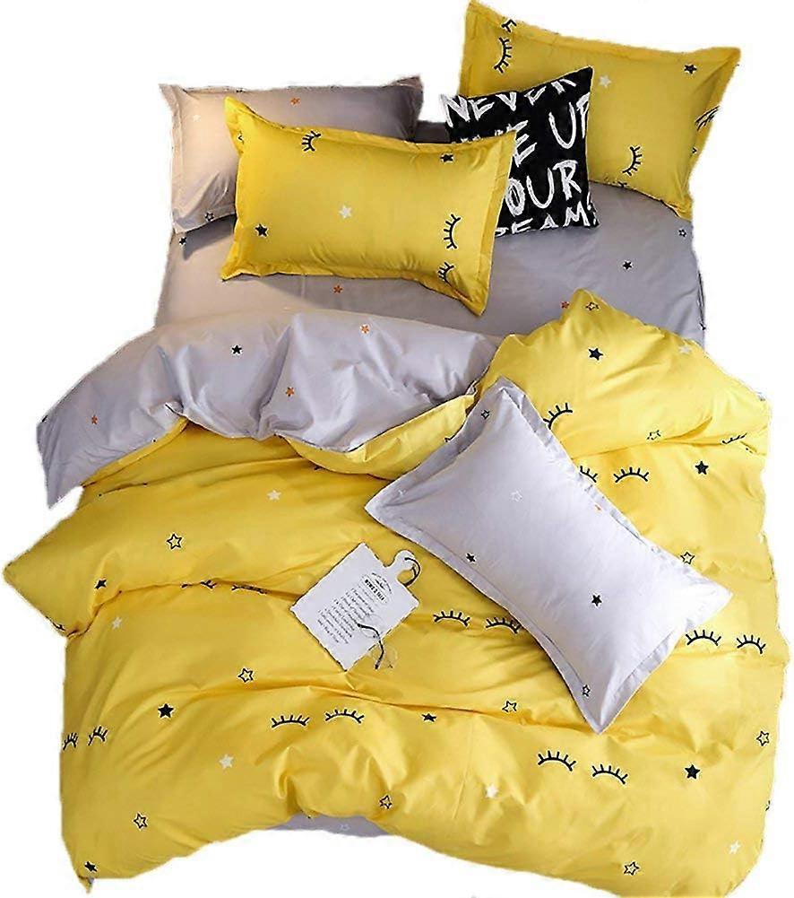 Cartoon Pattern Bedding with Zipper - Soft and Cozy Comforter Set with Adorable Squint Design - Perfect for Kids' Rooms and Playrooms