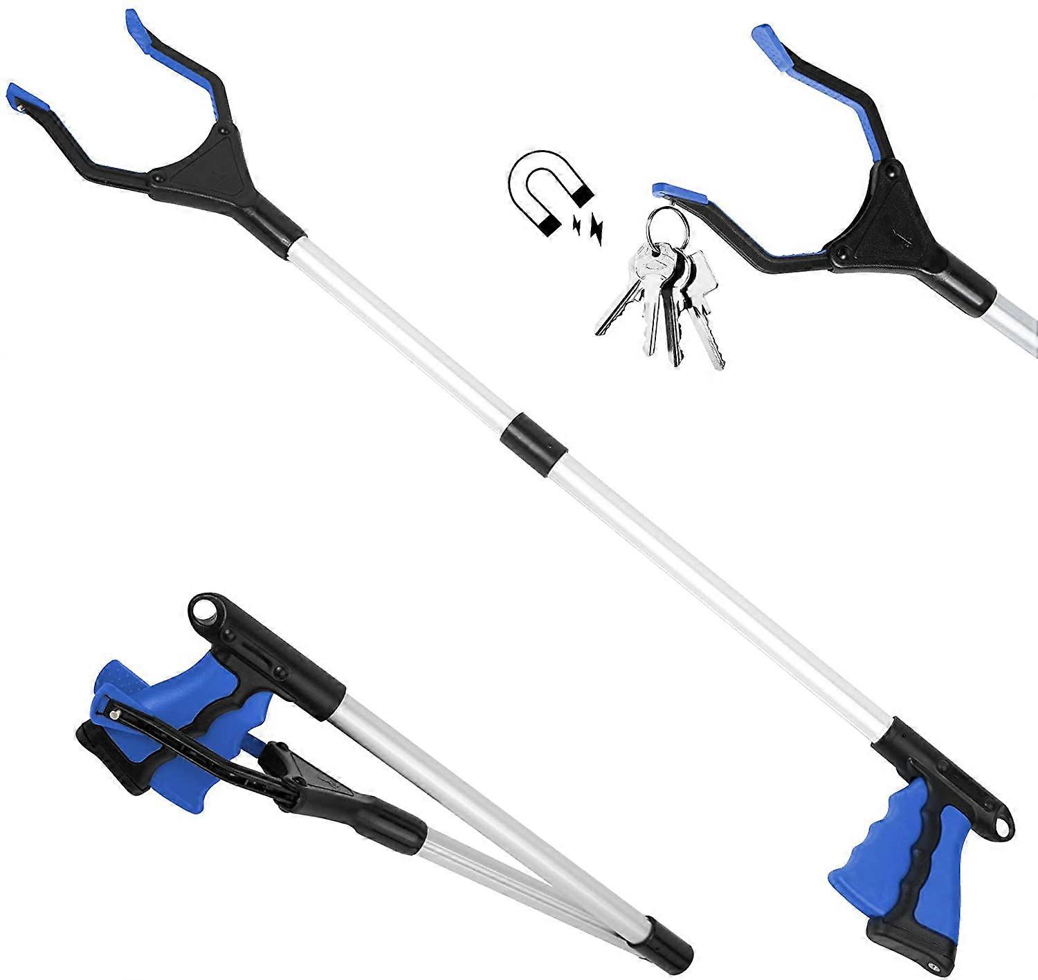 Griffer, 82cm foldable gripper made of aluminum with rotating rubber mixer, gripping pliers for seniors foldable long arm extender for garbage/throw p