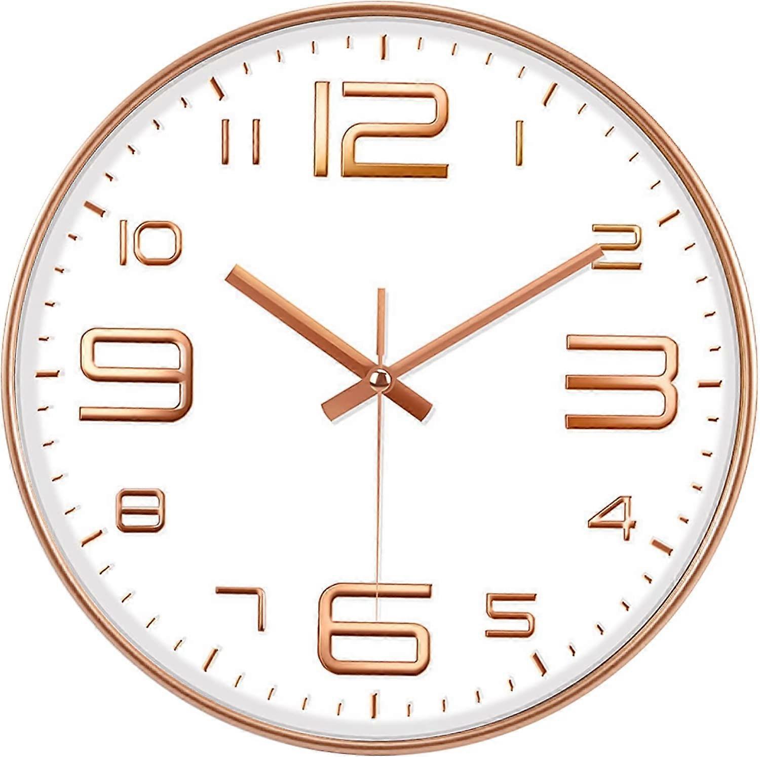 Number Wall Clock, 30cm Silent Wall Clock Plastic Wall Pendulum Clock Quartz Wall Clock No Noise For
