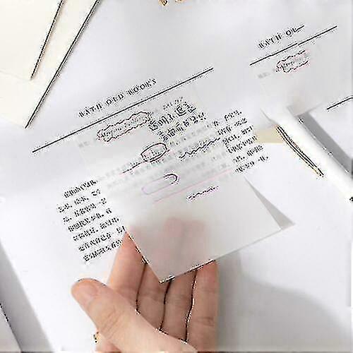 100pcs Transparent Sticky Notes Pad Waterproof Self-adhesive Clear Memo Note