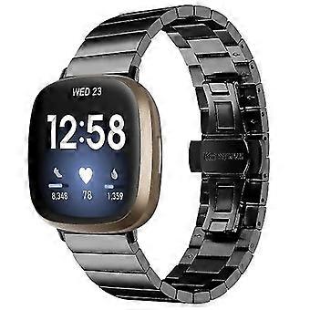 For Fitbit Versa 3 / Sense Universal Butterfly Buckle Metal Watch Band NJIH