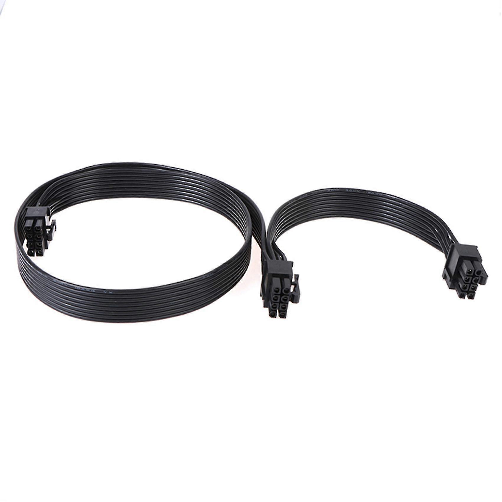 2PC 80cm PCI Express 8Pin to Dual 6+2Pin Power Cord PCIE 8-Pin 1 to 2 Split Power Graphics Module C