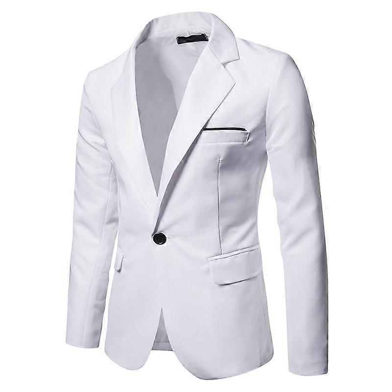 Mens Solid Color Slim Fit Business Casual Blazer