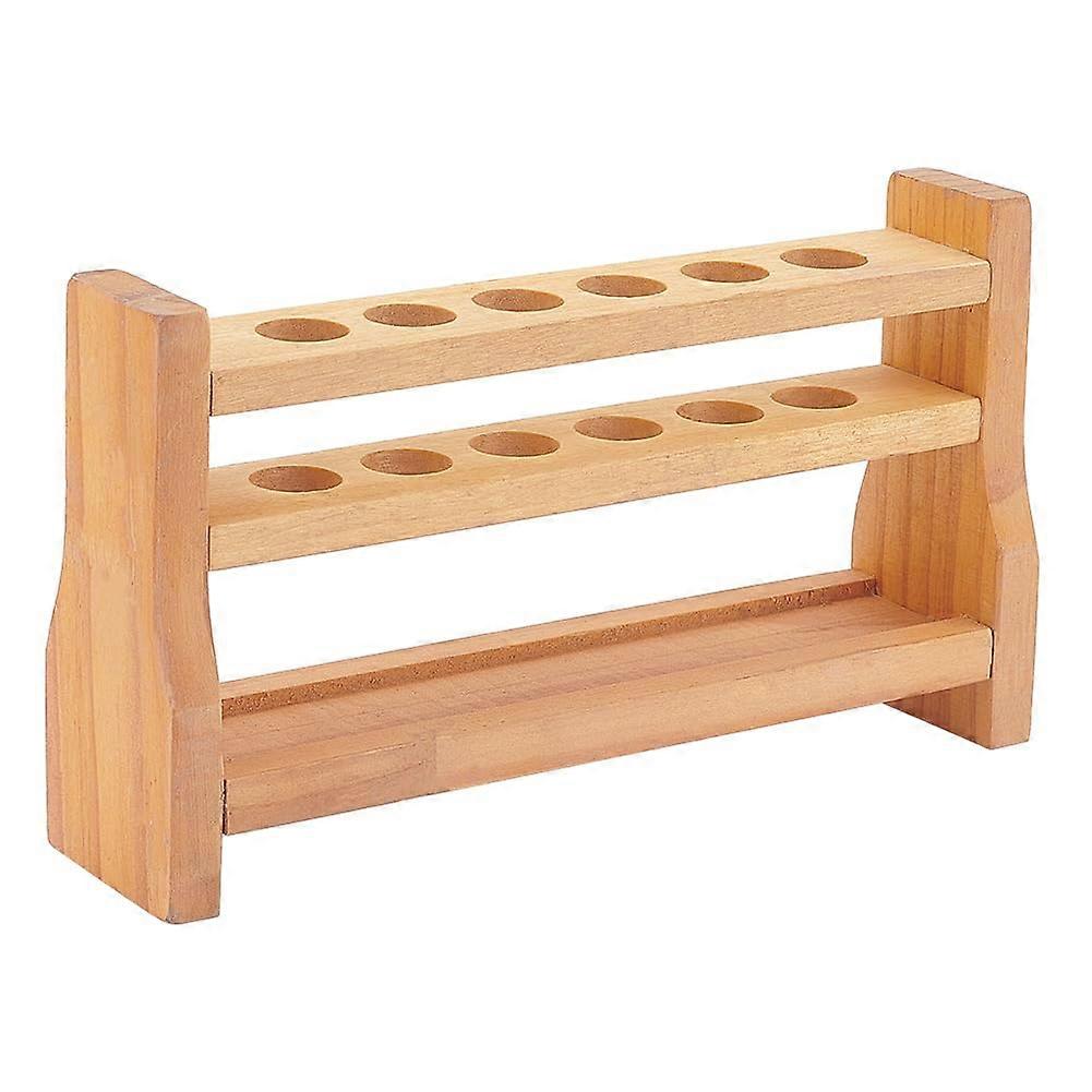 6 Holes Wooden Test Tube Rack 10ML Test Tube Display Stands 18mm Hole Tube Display Racks Wood Colorimetric Tube Stand Centrifuge Tube Rack for Test Tu
